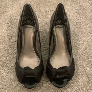 Black Peep-Toe Heels